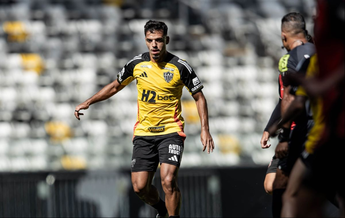 Gabriel Menino marcou dois gols na vitória por 5 a 0 do Atlético em jogo-treino contra o Paulista de Jundiaí 